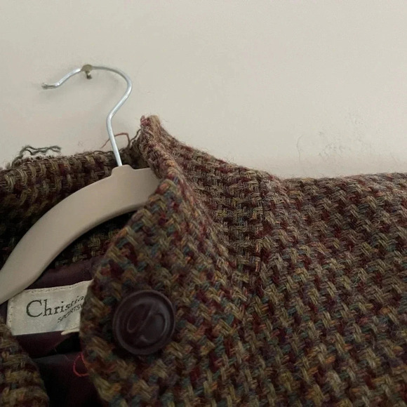Vintage Christian Dior wool blazer dark academia size 4 preppy retro tweed fall - Picture 7 of 9